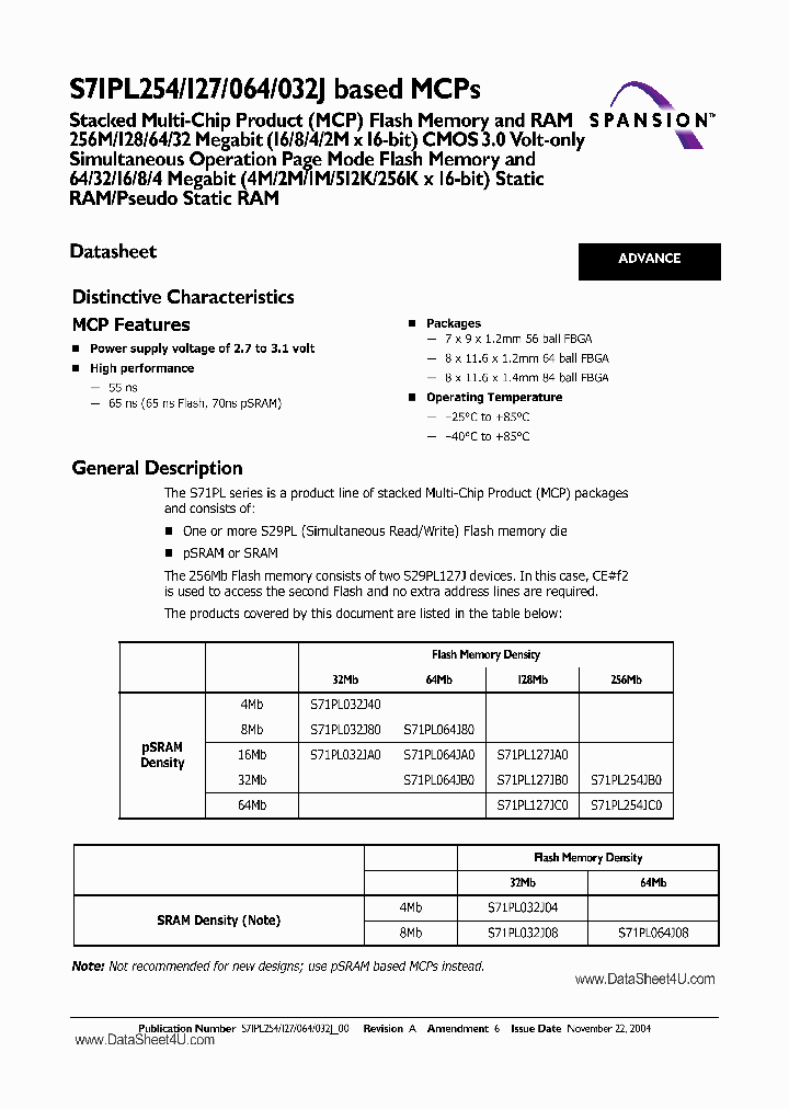 S71PL032J_2844752.PDF Datasheet