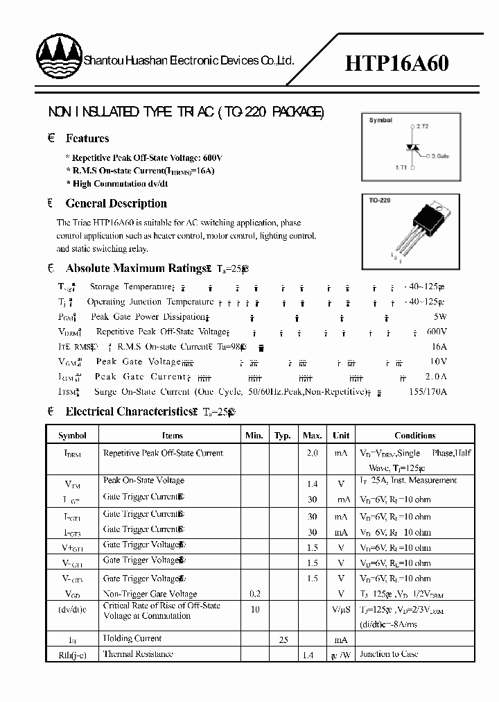 HTP16A60_2845549.PDF Datasheet