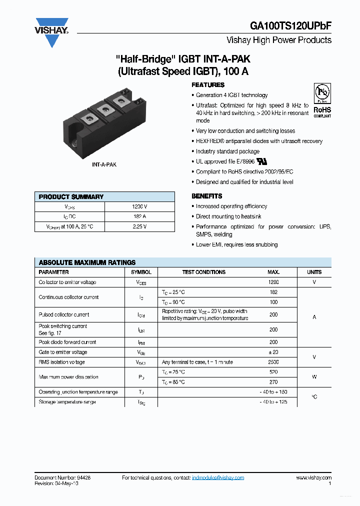 GA100TS120UPBF_2844895.PDF Datasheet