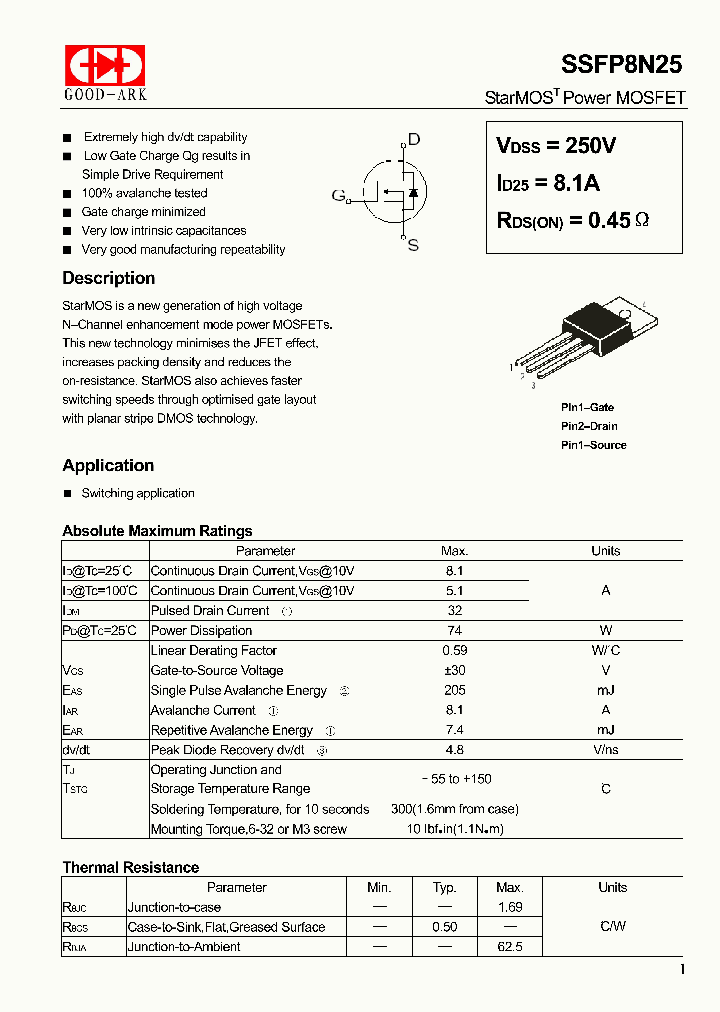 SSFP8N25_2848768.PDF Datasheet