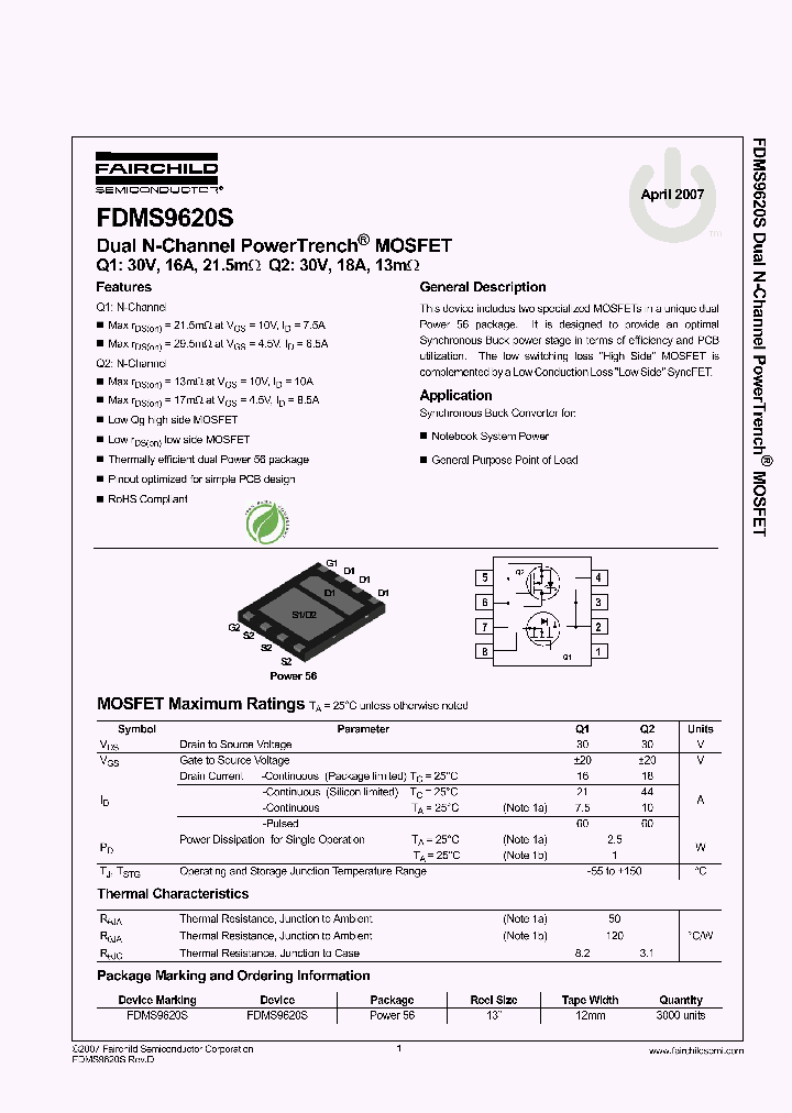 FDMS9620S_2856303.PDF Datasheet