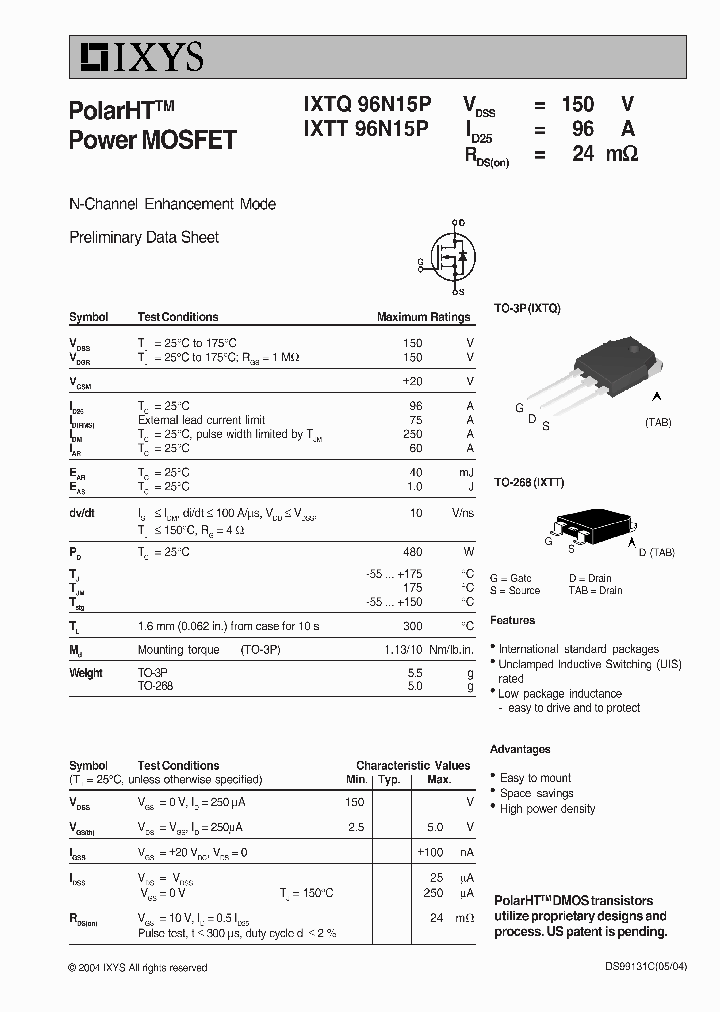 IXTQ96N15P_2856621.PDF Datasheet