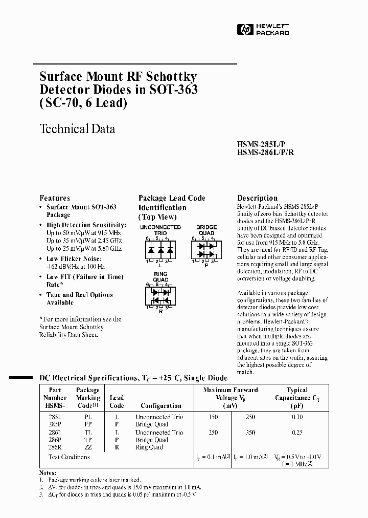 HSMS-285LP_2858873.PDF Datasheet