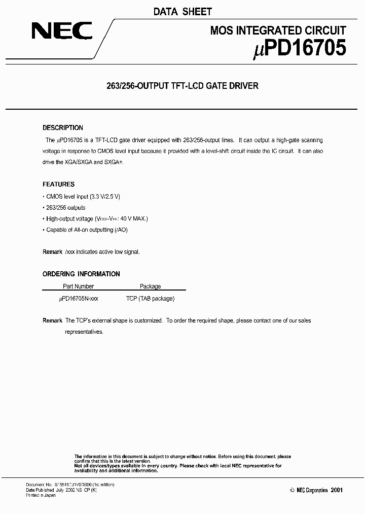 UPD16705N-XXX_2862676.PDF Datasheet