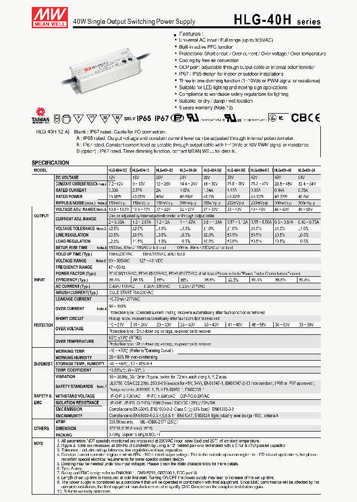 HLG-40H1108_2870663.PDF Datasheet
