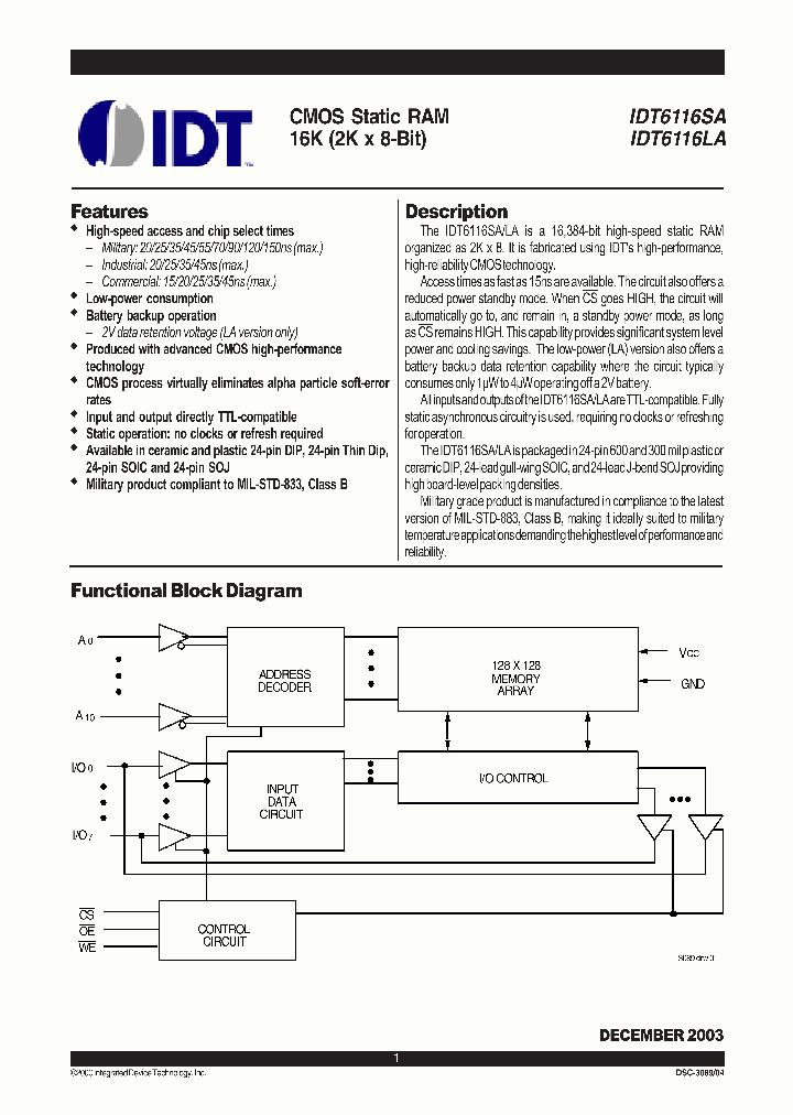 IDT6116LA120DB_2872932.PDF Datasheet