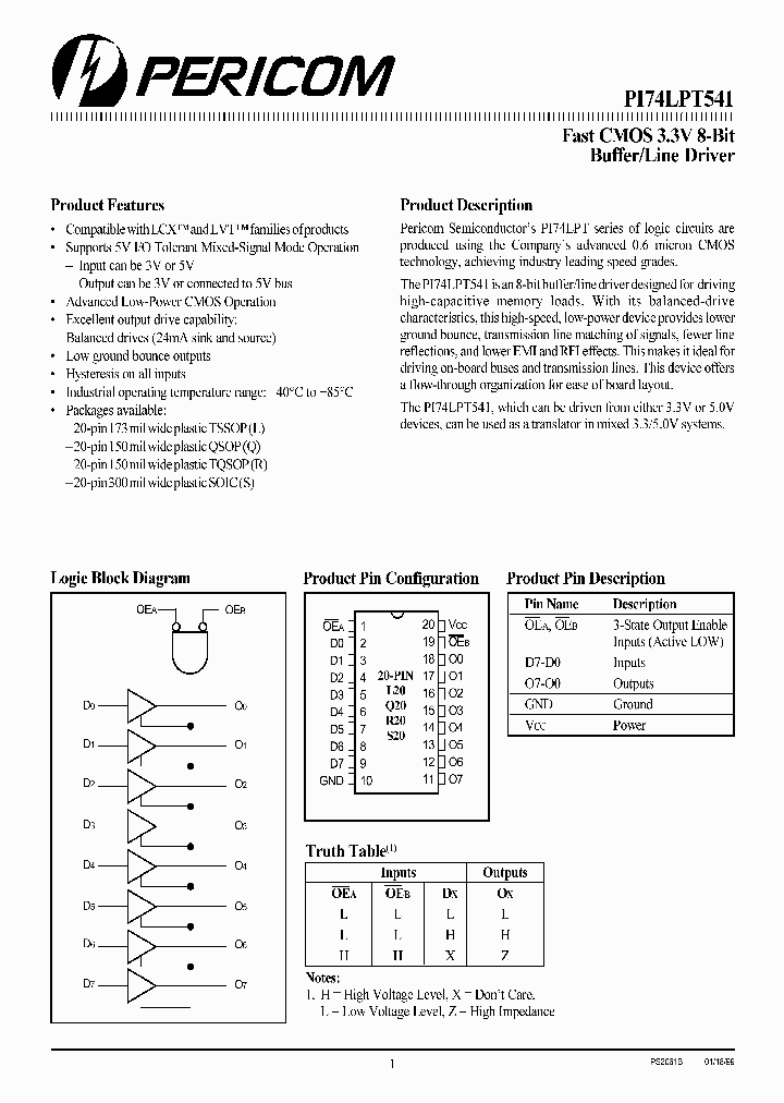PI74LPT541S_2875449.PDF Datasheet