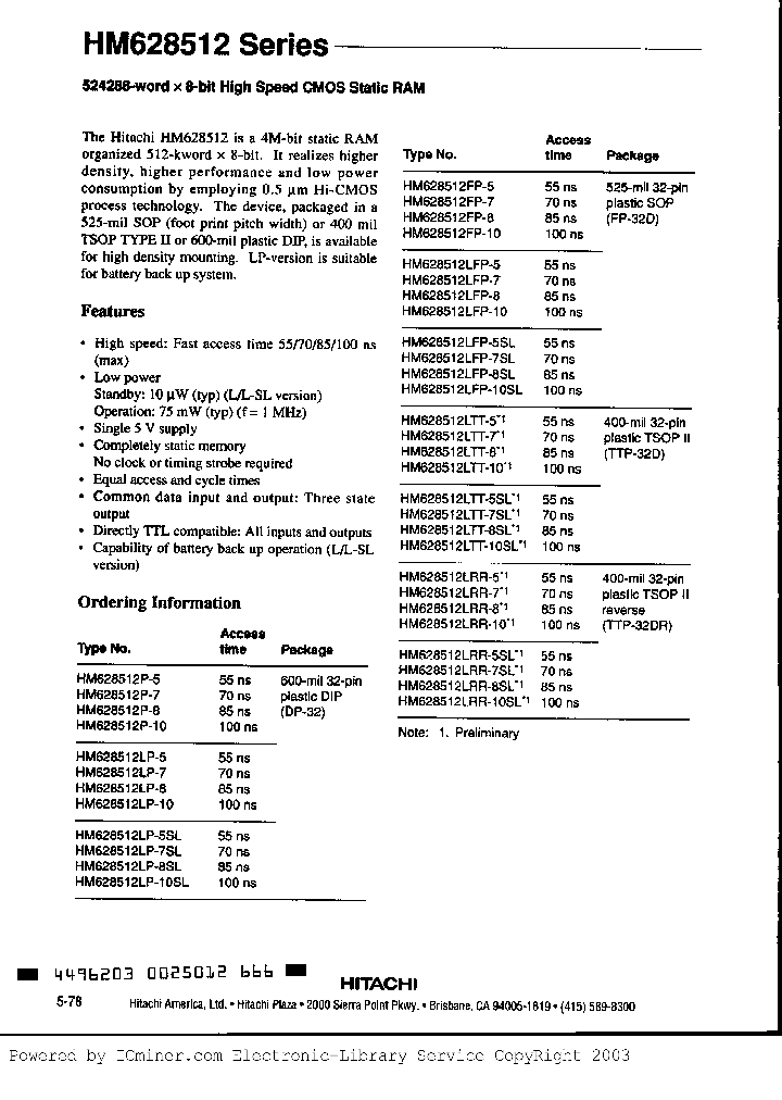HM628512LP-8SL_2876096.PDF Datasheet