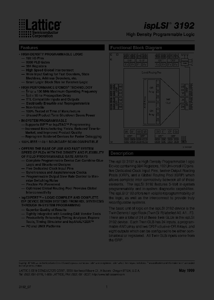 ISPLSI3192-100LM_2881541.PDF Datasheet