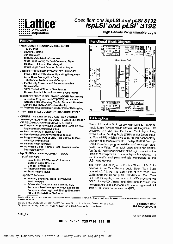 PLSI3192-70LM_2881810.PDF Datasheet