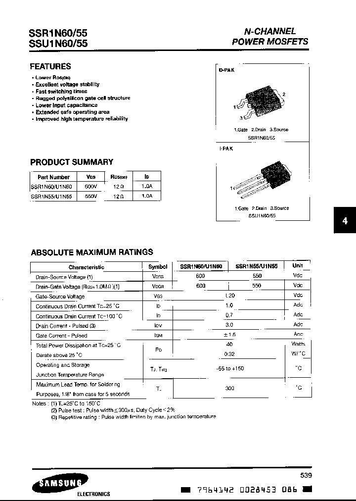 SSU1N60_2881899.PDF Datasheet