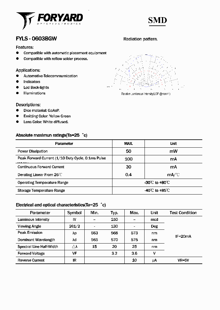 FYLS-0603BGW_2882215.PDF Datasheet