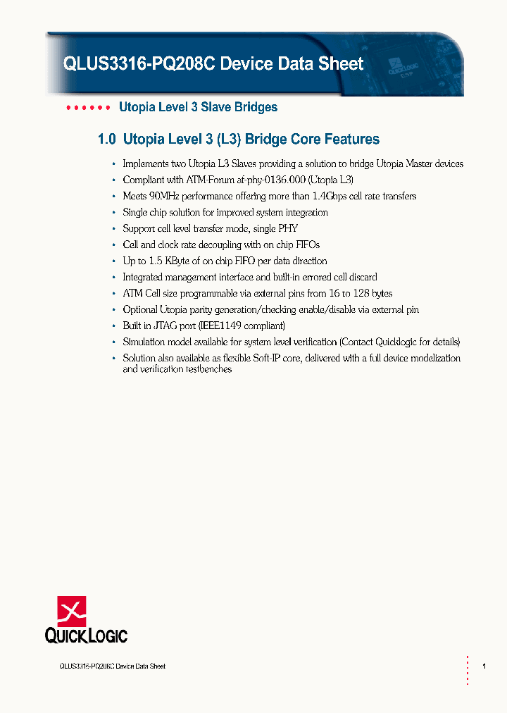 QLUS3316-PQ208C_2885110.PDF Datasheet