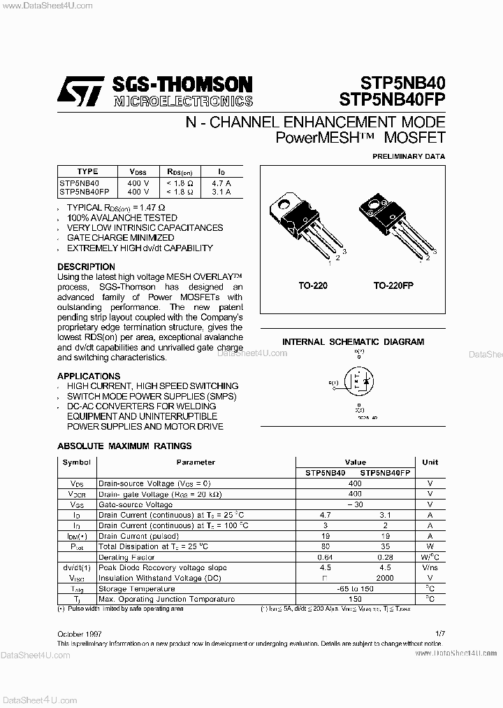 STP5NB40_2885214.PDF Datasheet