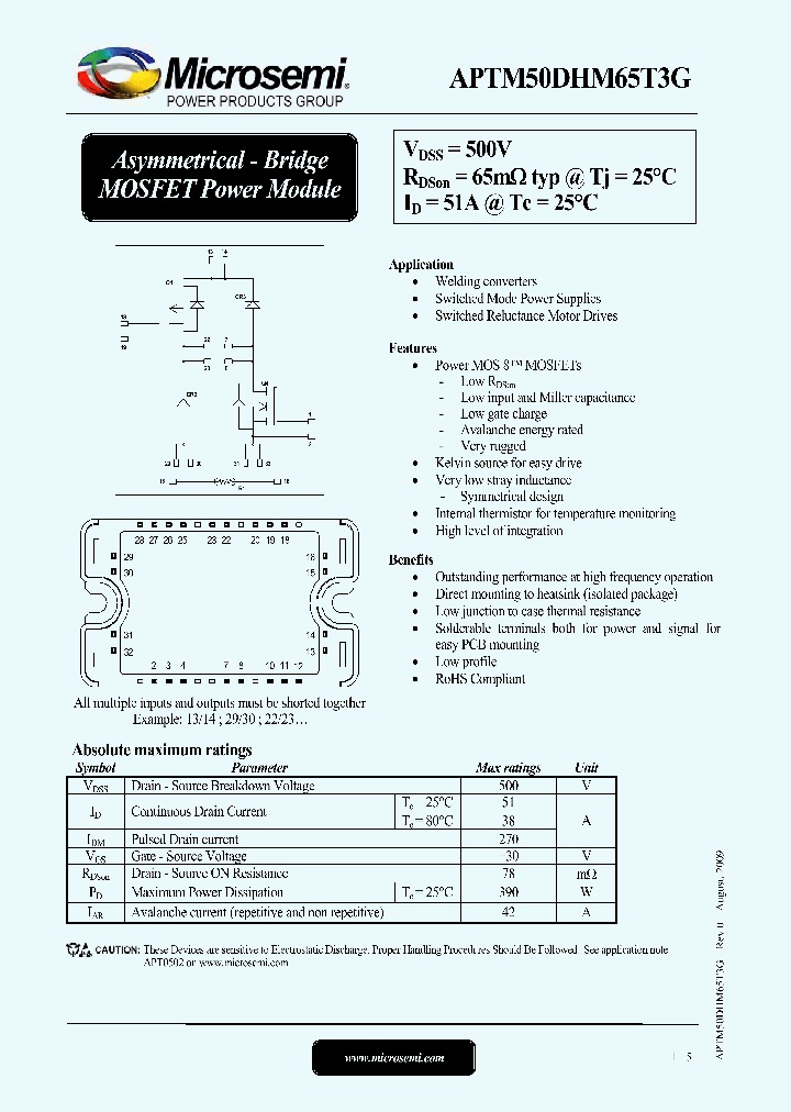 APTM50DHM65T3G_2885237.PDF Datasheet