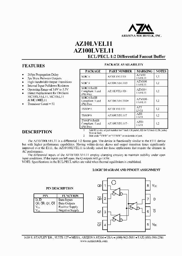 AZ10LVEL11_2886402.PDF Datasheet
