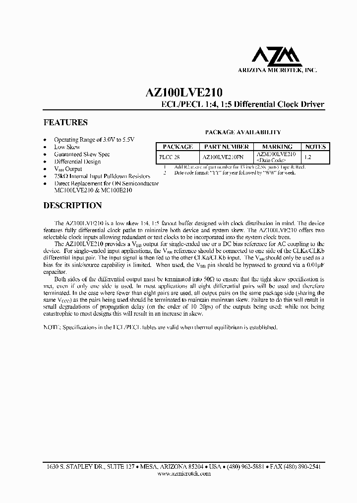 AZ100LVE210_2886800.PDF Datasheet