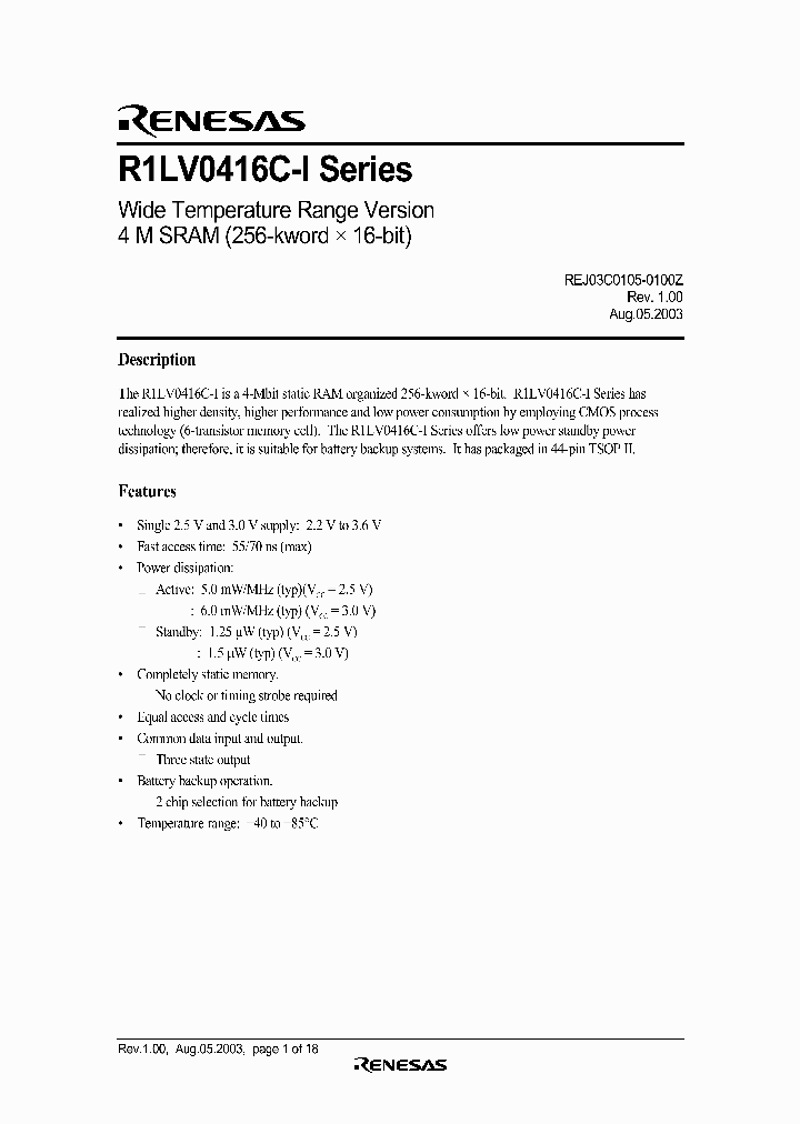 R1LV0416C-I_2886779.PDF Datasheet