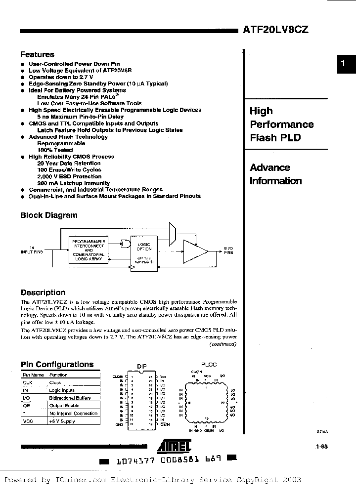 ATF20LV8CZ_2887060.PDF Datasheet