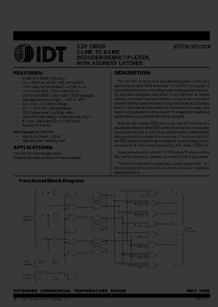 IDT74LVC137APY_2886259.PDF Datasheet