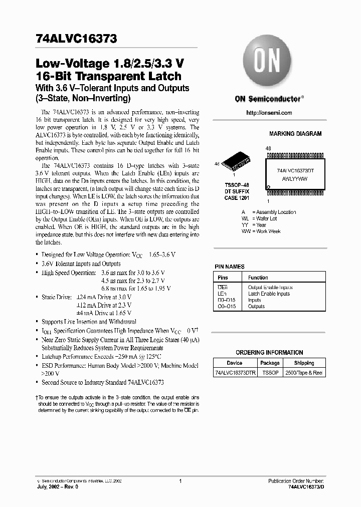 74ALVC16373D_2885955.PDF Datasheet