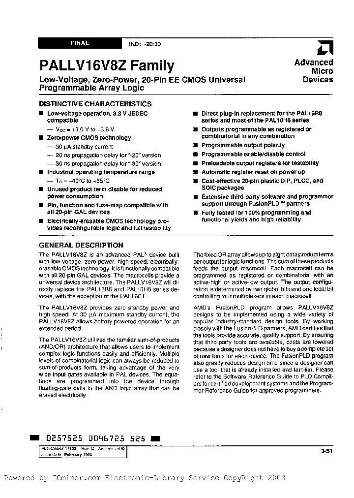 PALLV16V8Z-30PI_2886170.PDF Datasheet