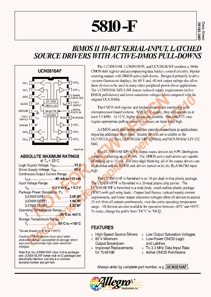 UCN5810LWFTR_2888105.PDF Datasheet