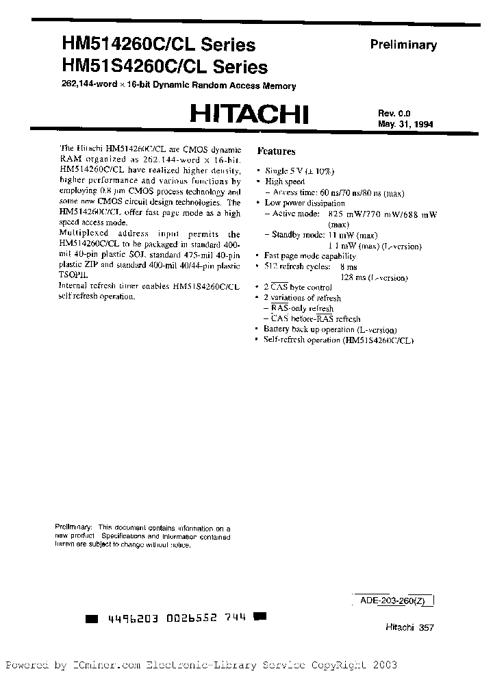 HM514260CLZ-6_2890491.PDF Datasheet