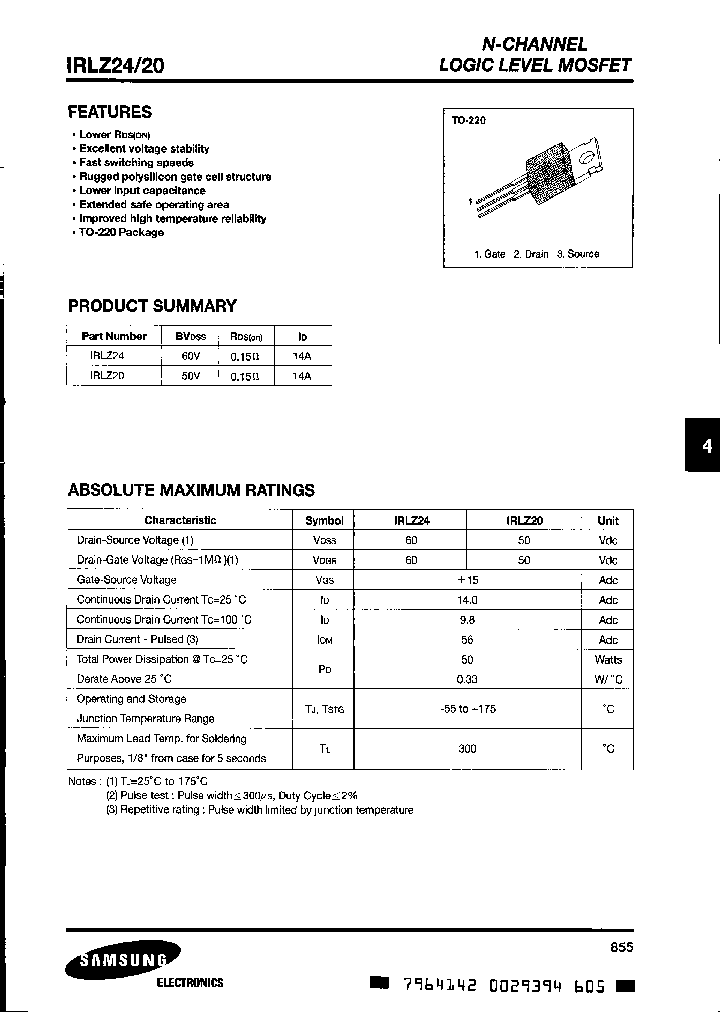IRLZ20_2890991.PDF Datasheet