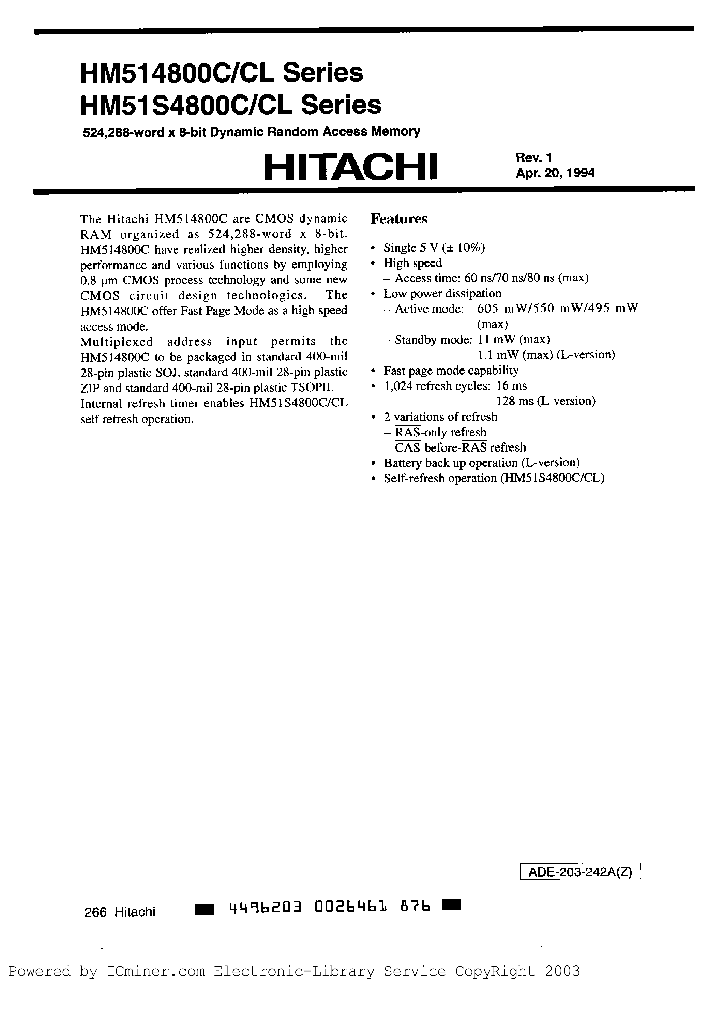 HM514800CLZ-8_2890802.PDF Datasheet