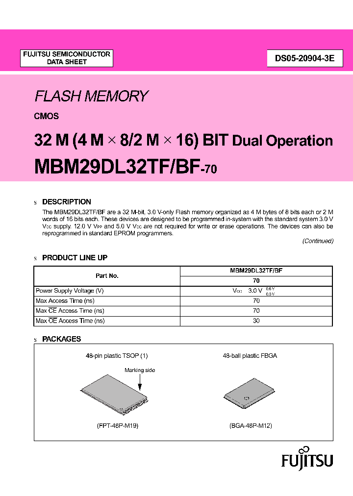 MBM29DL32BF70PBT_2897771.PDF Datasheet