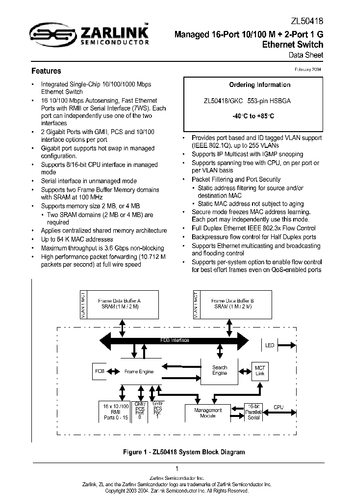 ZL50418GKC_2901952.PDF Datasheet