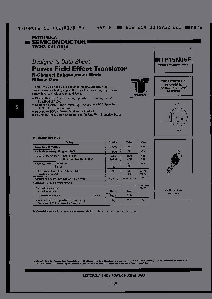 MTP15N05E_2902135.PDF Datasheet