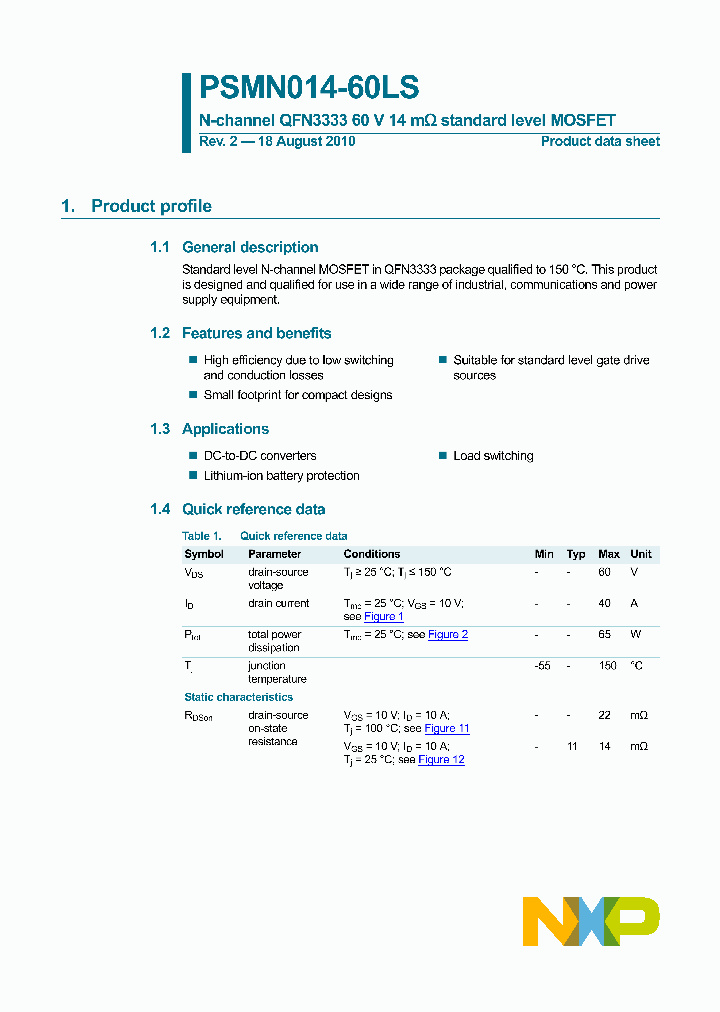 PSMN014-60LS_2906181.PDF Datasheet