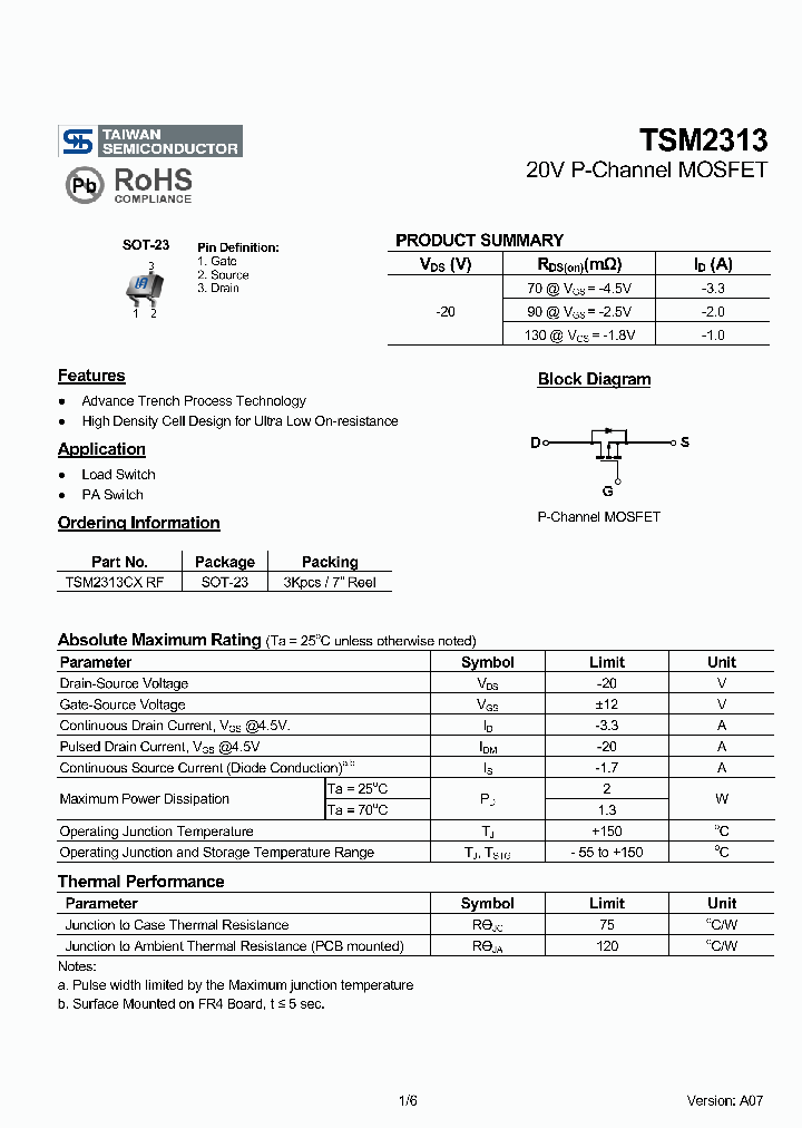 TSM2301BCXRF_2908043.PDF Datasheet