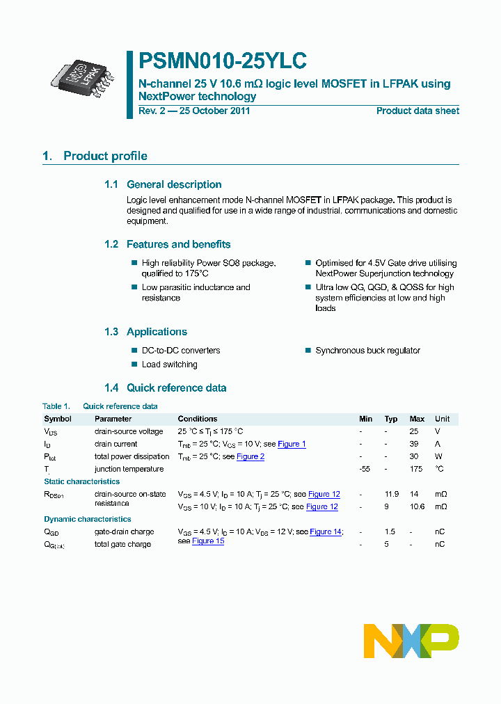 PSMN010-25YLC_2910030.PDF Datasheet