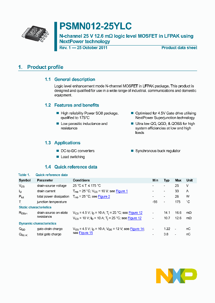 PSMN012-25YLC_2910033.PDF Datasheet