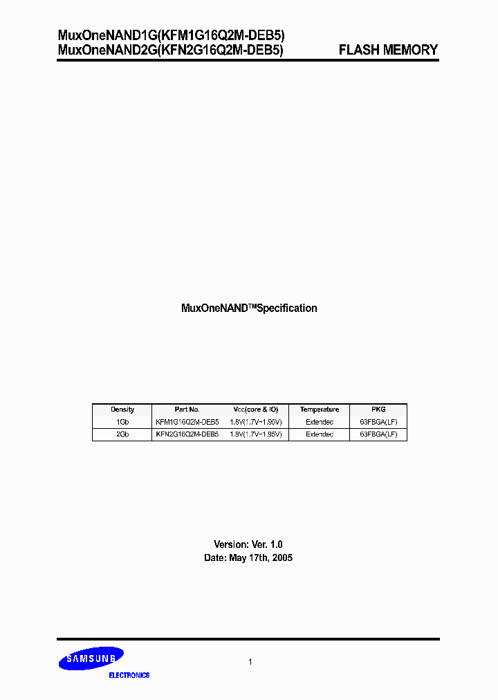 KFM1G16Q2M-DEB6_2911581.PDF Datasheet
