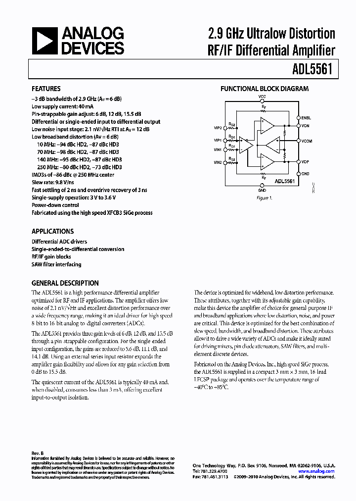 ADL5561_2912897.PDF Datasheet