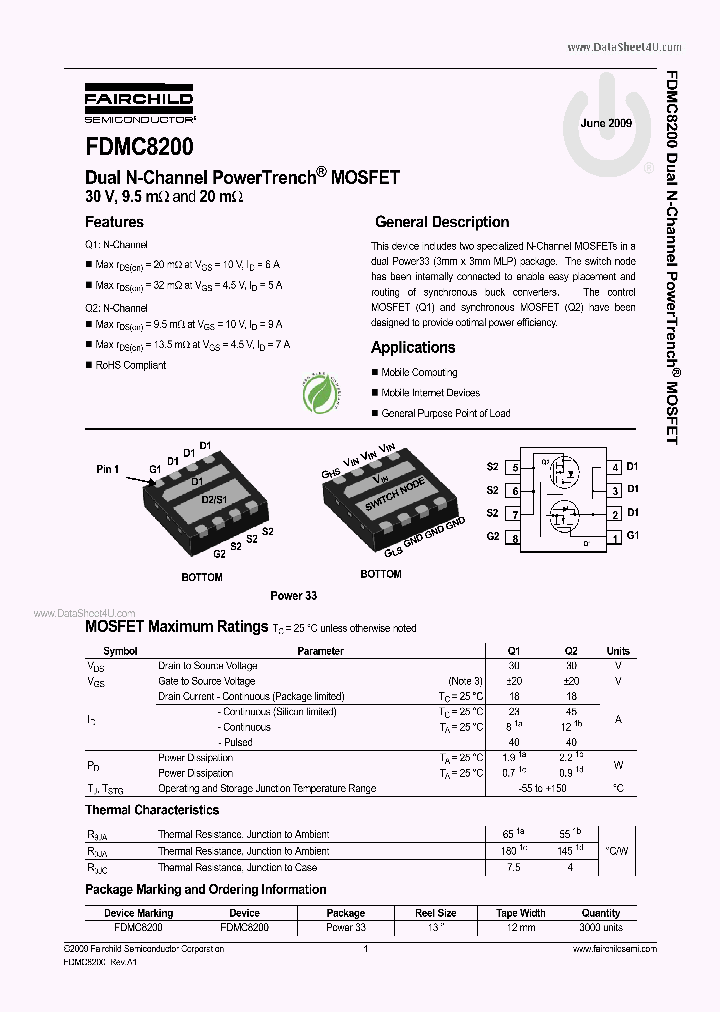 FDMC8200_2913113.PDF Datasheet