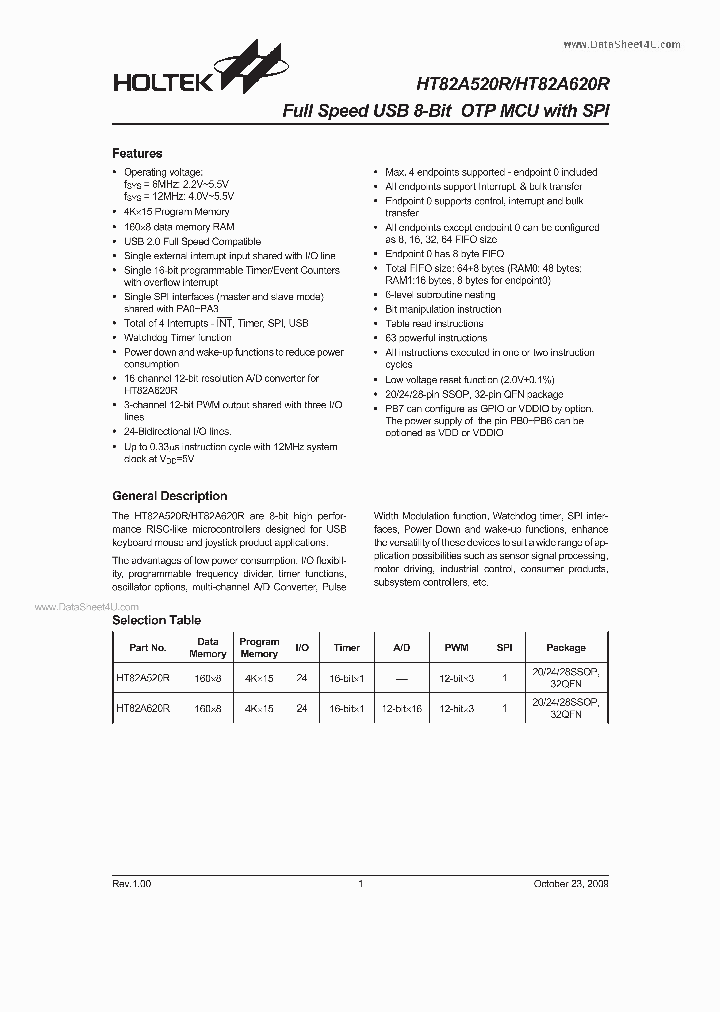 HT82A520R_2916456.PDF Datasheet
