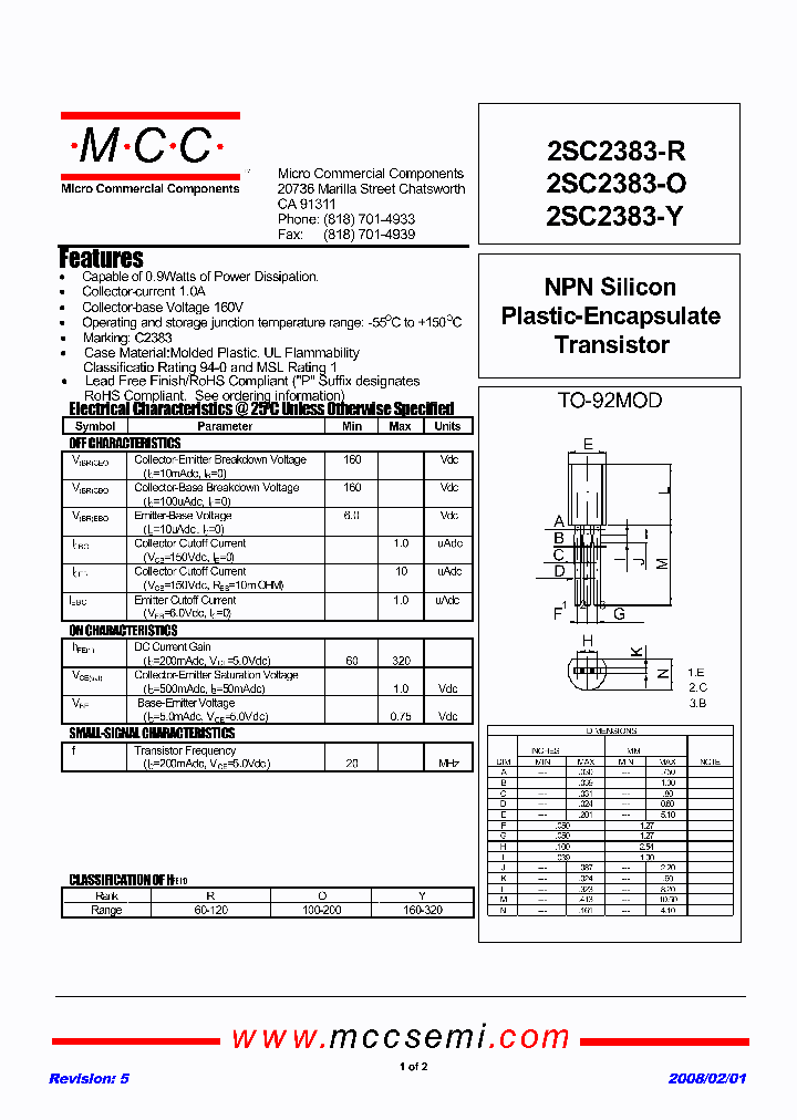 2SC2383-O_2916630.PDF Datasheet