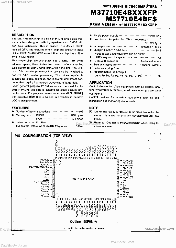 M37710E4BFS_2919497.PDF Datasheet