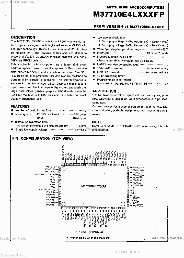 M37710E4LXXXFP_2919498.PDF Datasheet