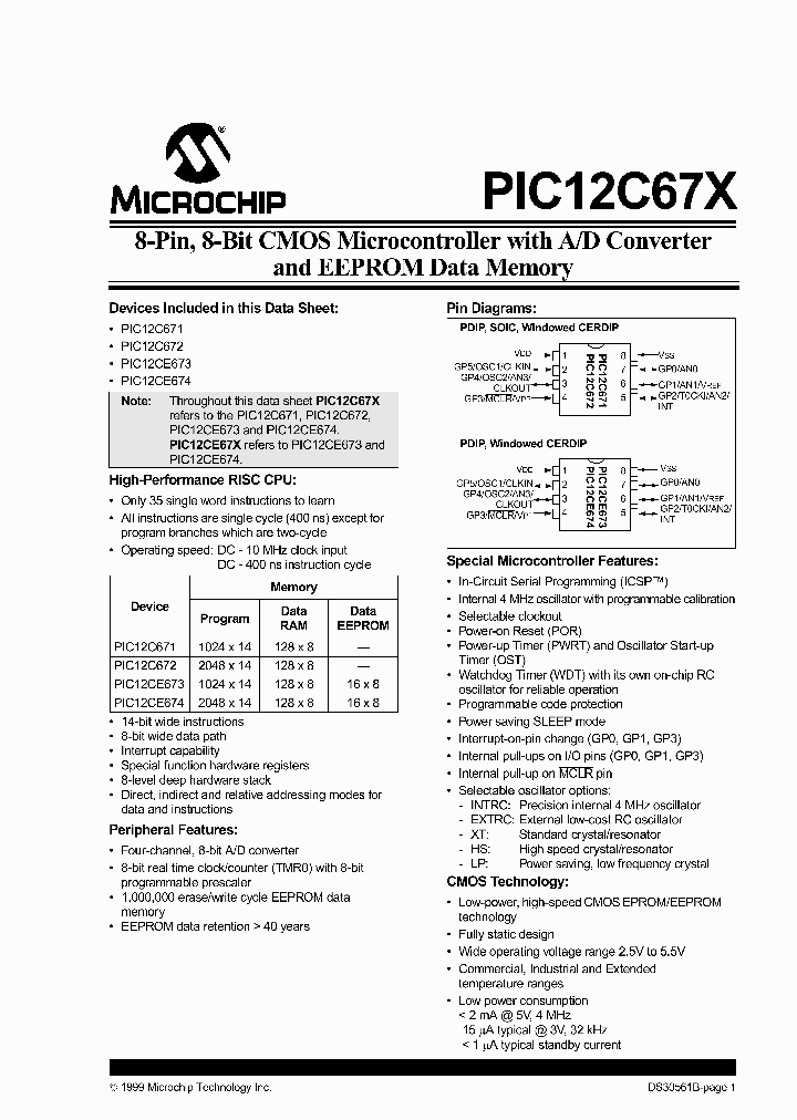 PIC12LC671-04ESM_2921168.PDF Datasheet