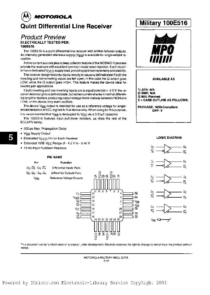 100E516BYAJC_2921750.PDF Datasheet