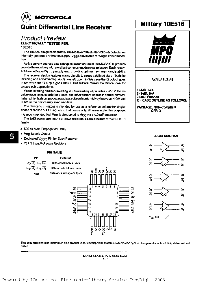 10E516BYAJC_2921752.PDF Datasheet