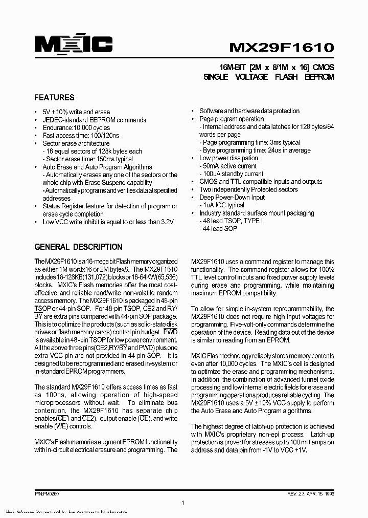 MX29F1610MC-12_2922603.PDF Datasheet
