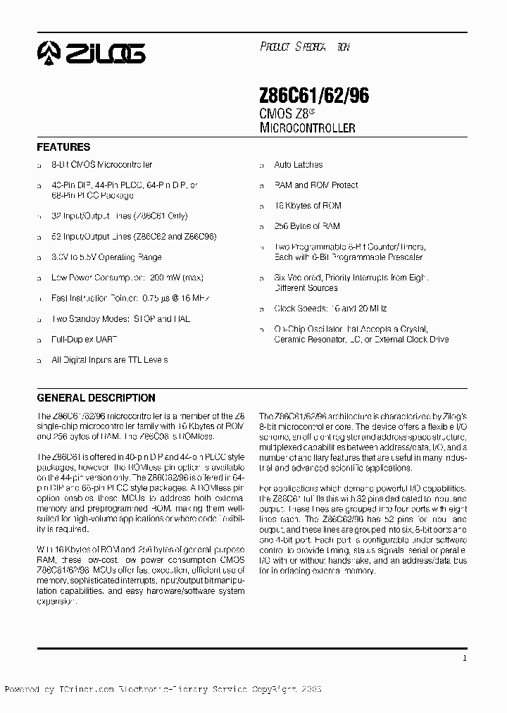 Z86C6116PSCRXXX_2923583.PDF Datasheet