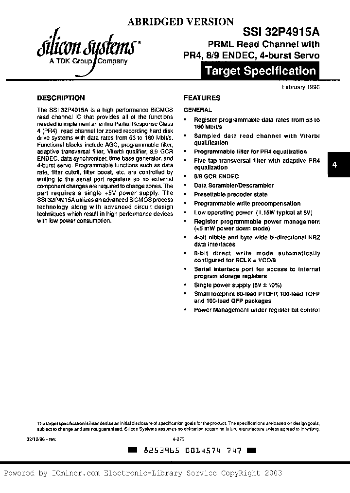 SSI32P4915ACG_2923793.PDF Datasheet